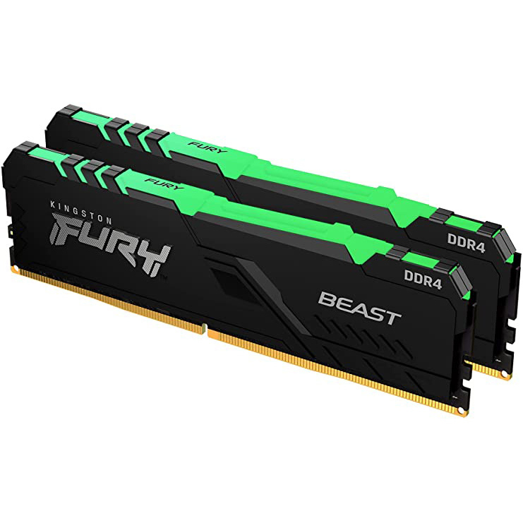 Комплект оперативной памяти Kingston Fury Beast RGB Kit 64GB DDR4 3200Mhz (2x32GB)