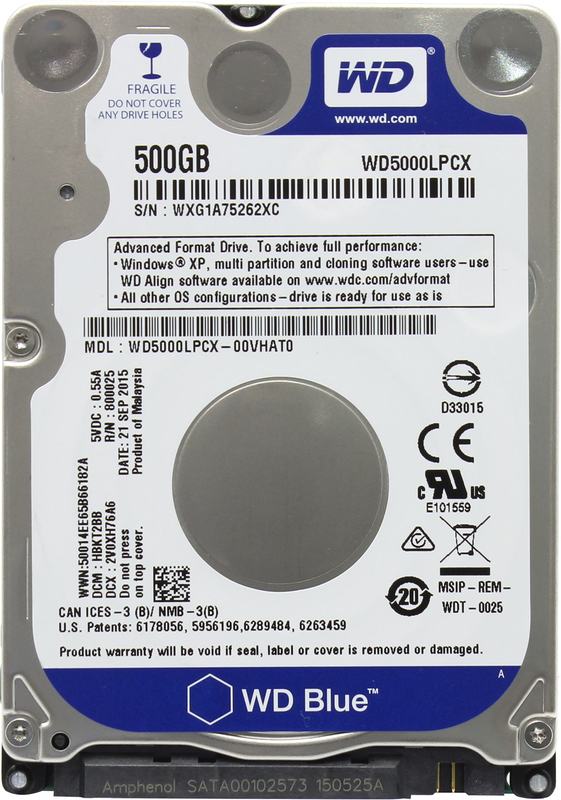 Накопитель HDD Western Digital Blue WD5000LPCX 500GB 2.5"