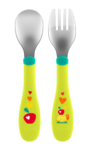 Набор столовых приборов Chicco Metal Cutlery 18м+ зеленый