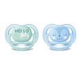 Пустышка Philips AVENT Ultra Air "Hello" 0-6м, для мальчиков