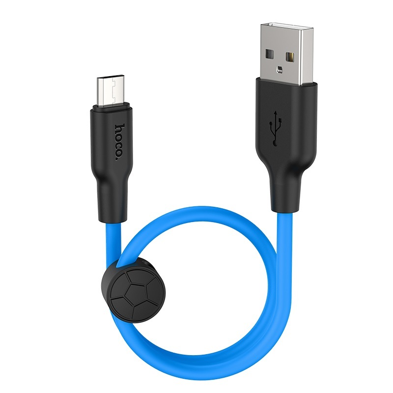 Кабель Hoco X21 Plus USB-microUSB черно-синий