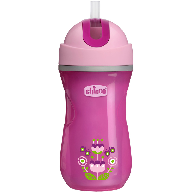 Поильник с трубочкой Chicco Sport Cup (266 мл) розовый