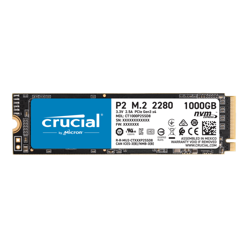 Накопитель SSD Crucial NVMe P2 1000GB M.2 2280