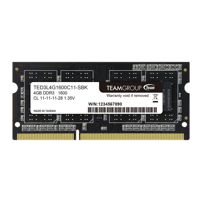 Модуль оперативной памяти Teamgroup TED3L4G1600C11-SBK 4GB SODIMM DDR3 1600MHz